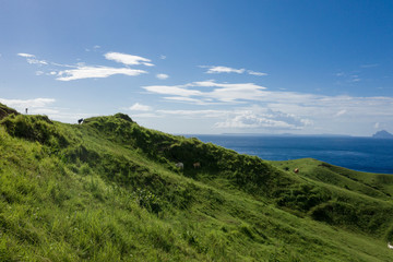 Fototapeta premium Aerial view partial of Batanes Island located in Philippines.