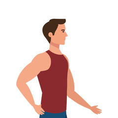 Fototapeta premium young man athlete avatar character vector illustration design