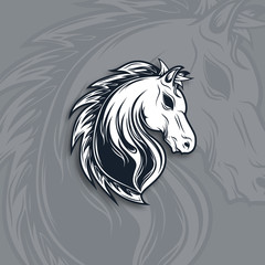 Horse head mascot logo design