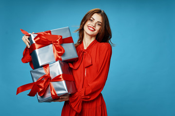 young woman with gift