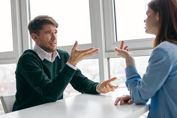 business people shaking hands in an office