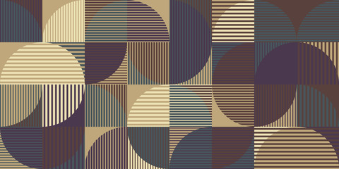 Motif abstrait harmonieux, formes géométriques dans les tons marron et violet