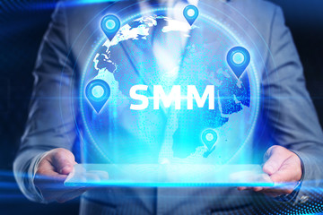 Business, Technology, Internet and network concept. SMM Social Media Marketing