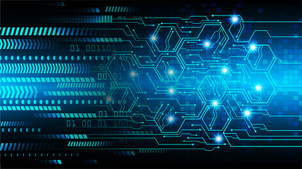 Blue cyber circuit future technology concept background