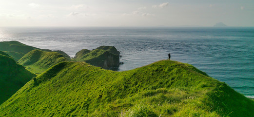 Amazing landscape partial part of Batanes Island located in Philippines.. Image shot by drone.
