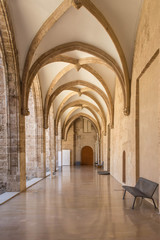 Fototapeta na wymiar Gothic hall with columns. Centre del Carme, Valencia Spain