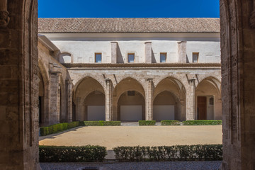 Obraz premium Inner courtyard of gothic monastery centre del carme Valencia, Spain