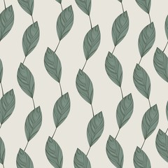 Leaf lineart seamless pattern 27