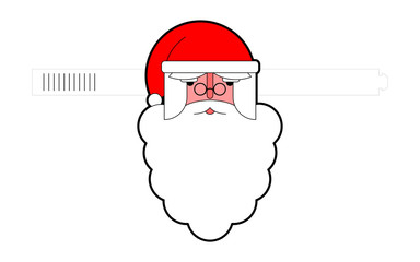 Santa Claus paper mask template. carnival mask holiday. New year masquerade. Christmas Little gnome. Xmas vector illustration