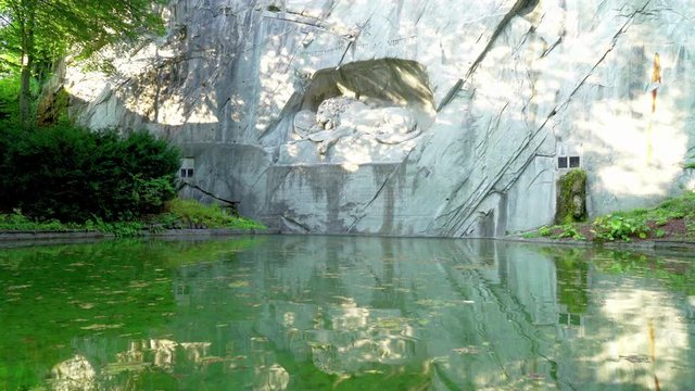 dying lion monument, landmark in Lucerne (Luzern) Switzerland