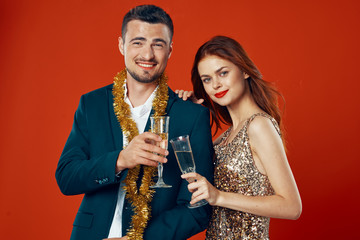 cheerful young couple holiday fun vacation