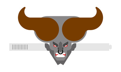 Krampus paper mask template. carnival mask holiday. New year masquerade. Christmas Little gnome. Xmas vector illustration