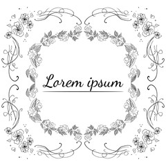 Tropical hand drawn floral frames. Outline set. Jungle foliage illustration. Floral set. Hand drawing. Vector isolated collection. Natural spring wedding card. Summer tropical leaf. Botanical frames