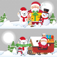 Obraz na płótnie Canvas Christmas background with Santa Claus and Merry Christmas