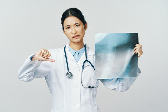 female doctor with stethoscope
