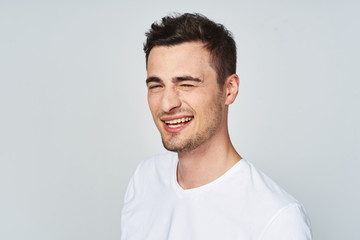 portrait of young man isolated on white background