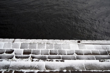 Dnepr river in Kiev at winter
