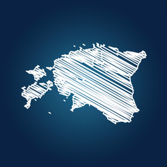 Map of Estonia, Drawing map on blackboard of Estonia. drawn on chalkboard with scribbled map of Estonia can be use for education. vector illustration.