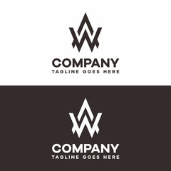 letter aw, initial aw logo
