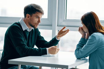 man and woman shaking hands
