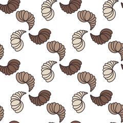 Hand drawn vector seamless pattern with abstract elements, line art. For fabric, paper and other surfase