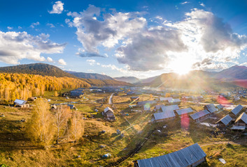 Xinjiang Hemu Village Autumn scenery 