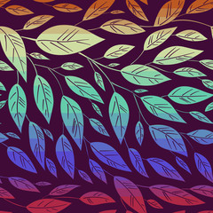 simple endless branches with leaves pattern5