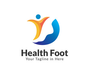 Happy human health foot care logo design inspiration