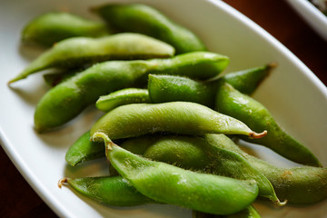 Edamame, Japanese boiled and salted soybeans 