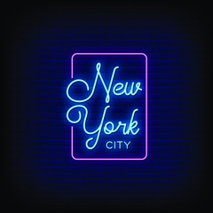 New York City Neon Signs Style Text vector