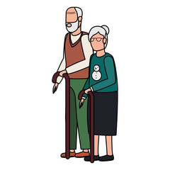 cute grand parents avatars characters