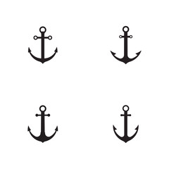 Set of Anchor icon Logo Template vector