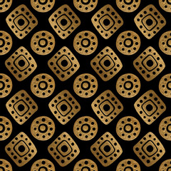 Ethnic gold hand painted seamless pattern. Abstract african golden background. Tribal aztec texture.