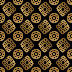 Ethnic gold hand painted seamless pattern. Abstract african golden background. Tribal aztec texture.