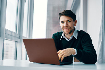 businessman working on laptop in office