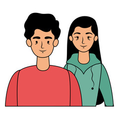 young lovers couple avatars characters