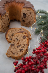 home made traditional Gingerbread Bundt Cake for Christmas