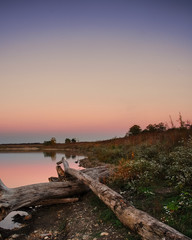 sunset on lake