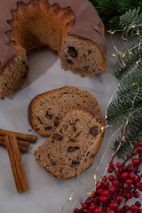 home made traditional Gingerbread Bundt Cake for Christmas