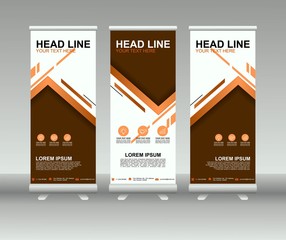 Roll up banner stand. Modern vertical flag Banner template design with abstract background can be used for Annual Report, Cover, Flyer, Magazine, Presentation, Poster, Web banner, Website