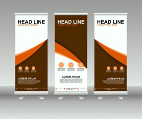 Roll up banner stand. Modern vertical flag Banner template design with abstract background can be used for Annual Report, Cover, Flyer, Magazine, Presentation, Poster, Web banner, Website