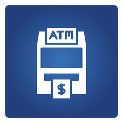 Fototapeta premium ATM, automated teller machine in blue background