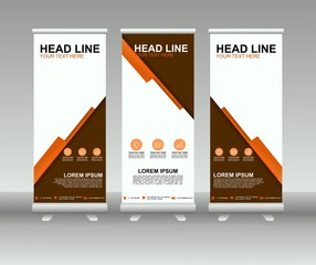 Roll up banner stand. Modern vertical flag Banner template design with abstract background can be used for Annual Report, Cover, Flyer, Magazine, Presentation, Poster, Web banner, Website