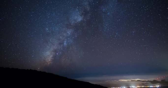 4k timelapse of the milky way over Hawaii