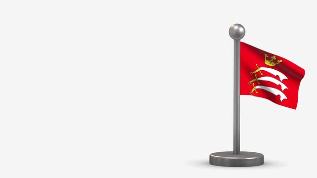 Middlesex 3D waving flag animation on tiny flagpole.