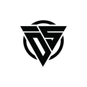 OS SO 0S S0 Triangle Logo Circle Monogram Design Vector Super Hero Concept