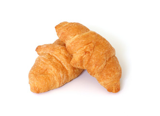 Fresh Croissant isolated on white background.