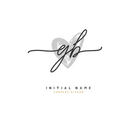 G B GB Beauty vector initial logo, handwriting logo of initial signature, wedding, fashion, jewerly, boutique, floral and botanical with creative template for any company or business.