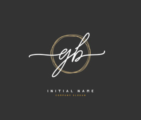 G B GB Beauty vector initial logo, handwriting logo of initial signature, wedding, fashion, jewerly, boutique, floral and botanical with creative template for any company or business.