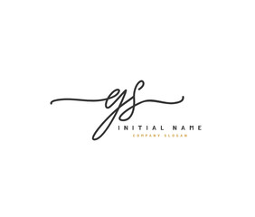 G S GS Beauty vector initial logo, handwriting logo of initial signature, wedding, fashion, jewerly, boutique, floral and botanical with creative template for any company or business.